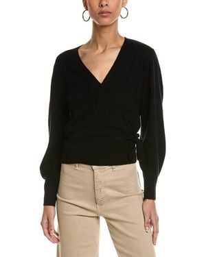Brodie Cashmere Arlie Cashmere Wrap Cardigan - Black