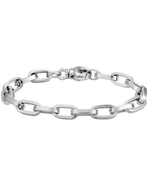Italian Silver Chain Link Bracelet - White