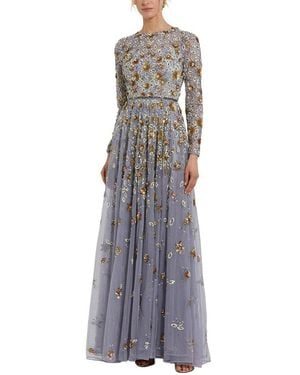 Mac Duggal Embellished Long Dress - Grey