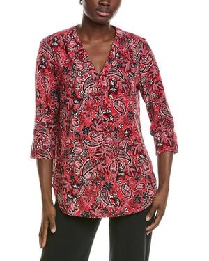 Jones New York 3/4-Sleeve V-Neck Tunic - Red