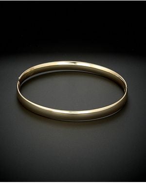 Italian Gold 14k Polished Hinged Bangle - Black