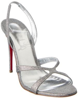 Christian Louboutin Emilie 100 Leather Slingback Sandal - Metallic