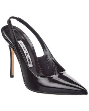 Manolo Blahnik Allura 105 Patent Slingback Pump - Metallic