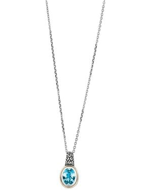 Phillip Gavriel 18K & Topaz Pendant Necklace - Metallic