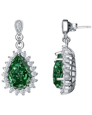 Genevive Jewelry Silver Earrings - Green