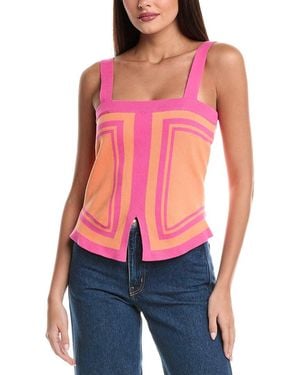 Fate Colourblock Knit Tank - Red