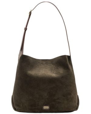 Frances Valentine Brynn Suede & Leather Hobo Bag - Brown