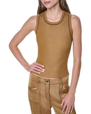 DKNY Contrast Stitch Jumper - Brown