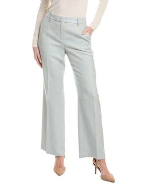 Lafayette 148 New York Gates Silk-Blend Pant - Blue