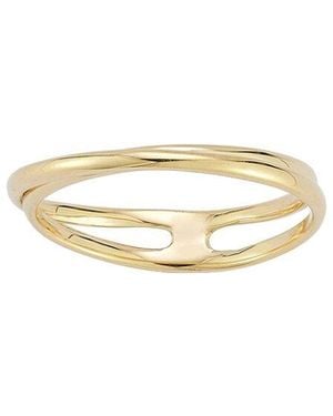 Italian Gold 14K Cross Over Ring - White