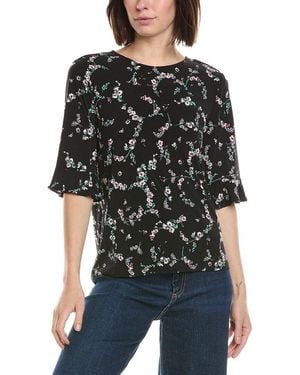Cece Ruffle Cuff Knit Top - Black