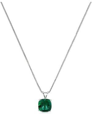 MaxColor 0.75 Ct. Tw. Lab-Grown Emerald Pendant Necklace - Metallic