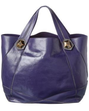 Roger Vivier Leather & Suede Tote - Purple