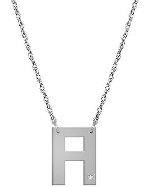 Jane Basch 14k Diamond Initial Necklace (a-z) - Metallic