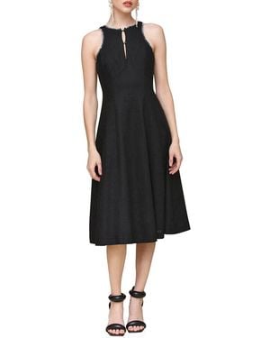Avec Les Filles Halter Panelled Swing Dress - Black
