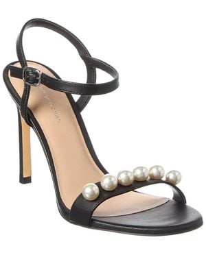 Stuart Weitzman Juliette 75 Leather Sandal - Metallic