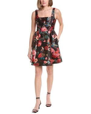 Julia Jordan Printed Mikado Sleeveless Dress - Red