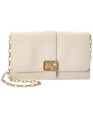 Burberry Rider Leather Wallet On Chain - Natural
