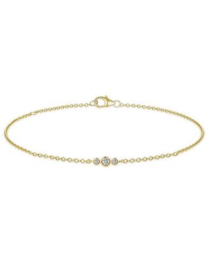 MaxColor 10K 0.09 Ct. Tw. Lab-Grown Diamond Trio Bracelet - White