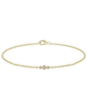 MaxColor 10K 0.09 Ct. Tw. Lab-Grown Diamond Trio Bracelet - White