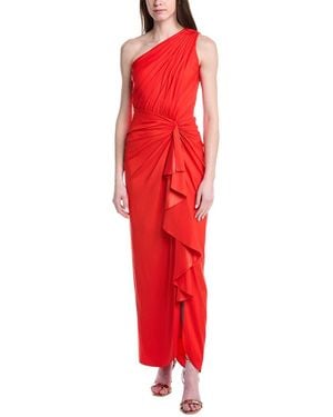 Tadashi Shoji Solid One Shoulder Maxi Dress - Red