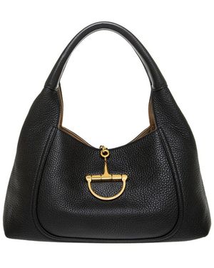 Gucci Horsebit Leather Tote - Black