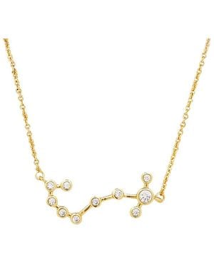 Sterling Forever When Stars Align Constellation Sign 14K Plated Cz Necklace - Metallic