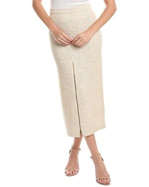 St. John Tweed Wool-Blend Pencil Skirt - Natural