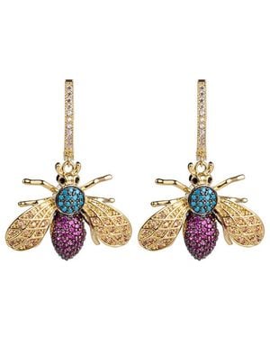 Eye Candy LA Bee Vanessa Cz Crystal Drop Earring - Metallic