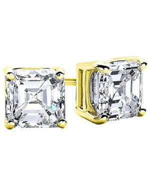 Suzy Levian CZ Jewelry Suzy Levian Gold Over Silver Cz Studs - White