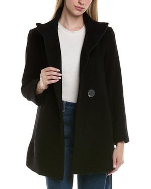 Fleurette Wool-Blend Coat - Black
