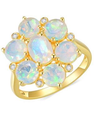 Nina Zhou Jewelry 14K 3.26 Ct. Tw. Diamond & Opal Cocktail Ring - Blue