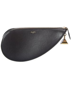 Alaïa Alaïa Le Demi Coeur Leather Clutch - Gray