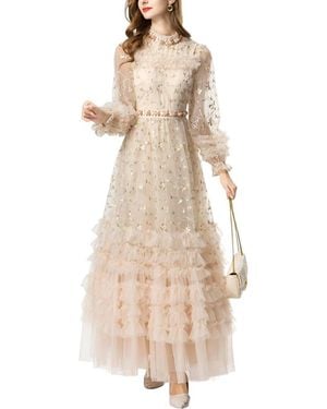 BURRYCO Embellished Maxi Dress - Natural