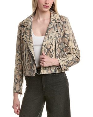 Laundry by Shelli Segal Snake Moto Jacket - Grey
