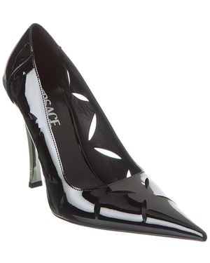 Versace Pin-point Patent Pump - Black