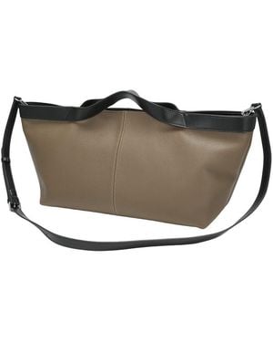 Tiffany & Fred Paris Pebbled Leather Oversized Tote - Brown