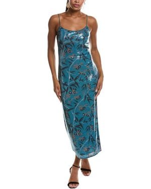 Diane von Furstenberg Jane Sequin Slip Dress - Blue