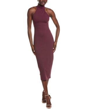 Susana Monaco Mock Neck Midi Dress - Red