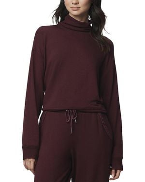 Splendid Supersoft Trim Turtleneck Top - Red