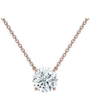 Sabrina Designs Lab Grown Diamonds 14K Rose 4.00 Ct. Tw. Lab-Grown Diamond Solitaire Necklace - Metallic