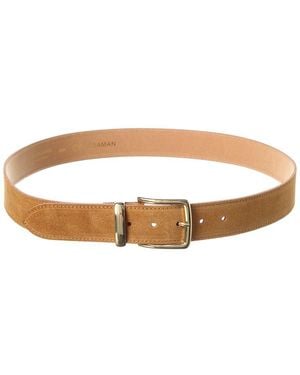 Persaman New York Amber Suede Belt - White