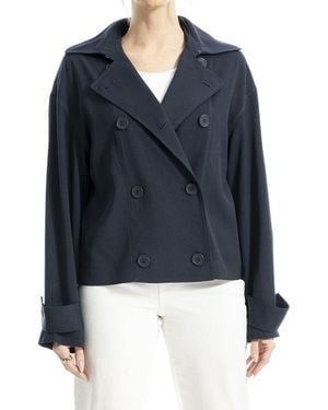 Max Studio Double Breasted Short Jacket - Blue