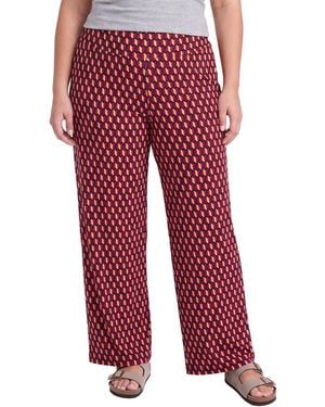 Anne Klein Plus High-Rise Palazzo Pant - Red