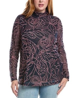 Johnny Was Plus Rebecca Mesh T-Shirt - Purple