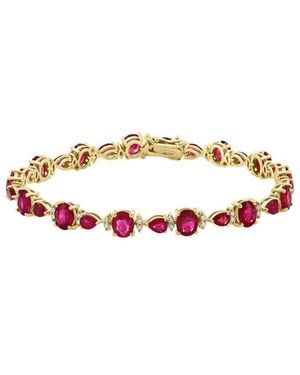 Effy Fine Jewelry 14K Rose 10.71 Ct. Tw. Diamond & Ruby Bracelet - White