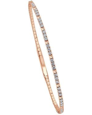 Sabrina Designs 14k Rose Gold 0.84 Ct. Tw. Diamond Flexible Bangle Bracelet - White