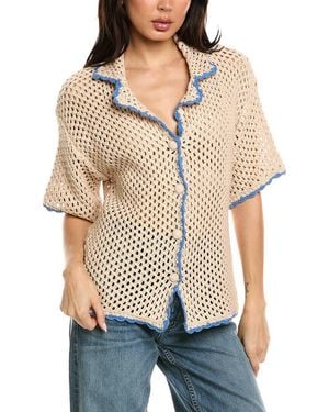 LUXE ALWAYS Open Knit Shirt - Natural