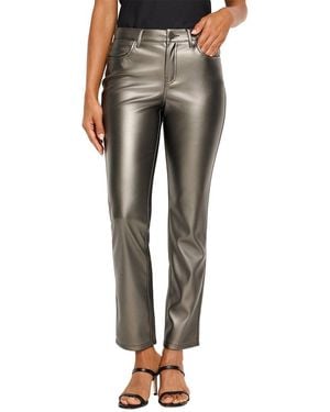 NIC+ZOE Daytrip Metallic Faux Leather Pant - Grey