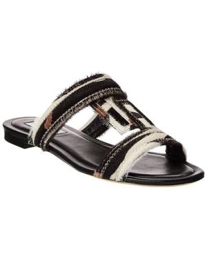 Tod's Haircalf & Leather Sandal - Black